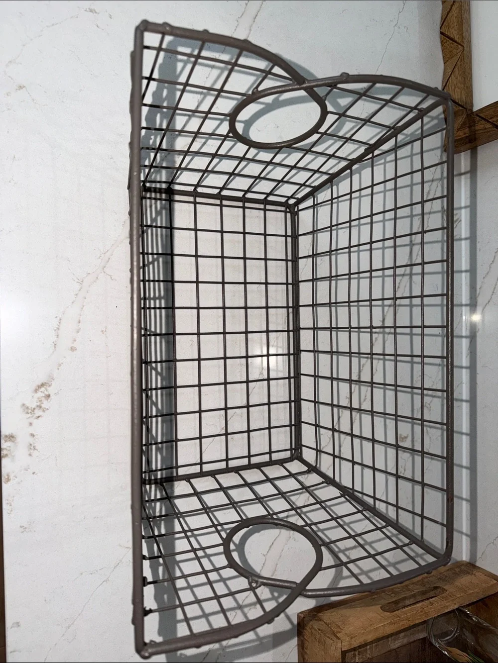 Magnolia Metal Wire Storage Basket in gray - Stylish Home Accents farmhouse